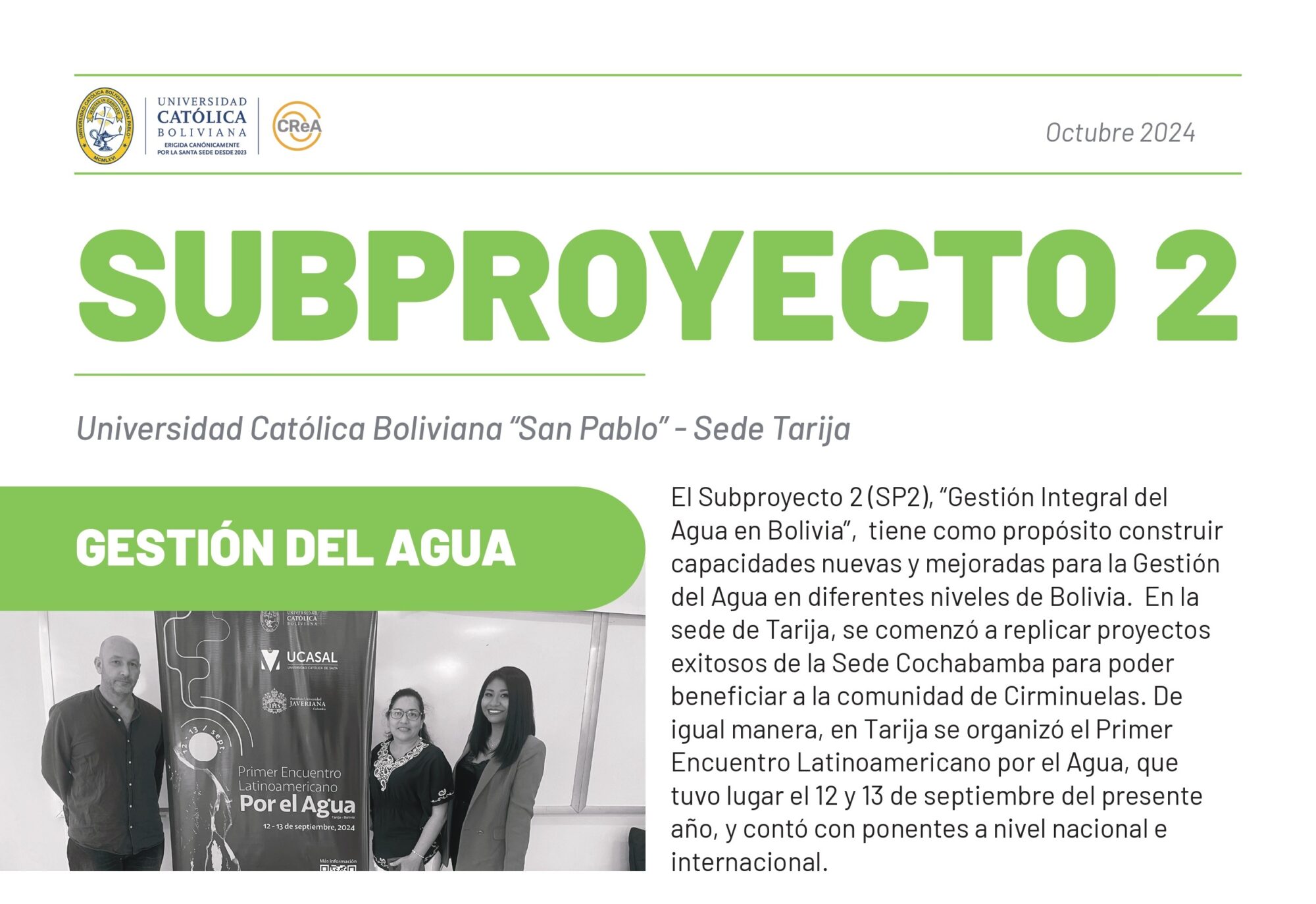 Contribución a la gestión integral del agua en Bolivia