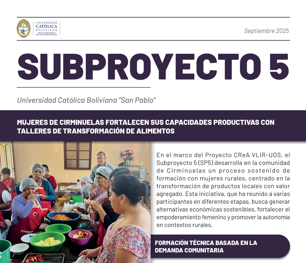 Desarrollo Productivo y Emprendedor para jóvenes y mujeres de comunidades vulnerables en Bolivia
